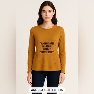 ANDREA Collection Women’s Mustard Long Sleeve Top S-M